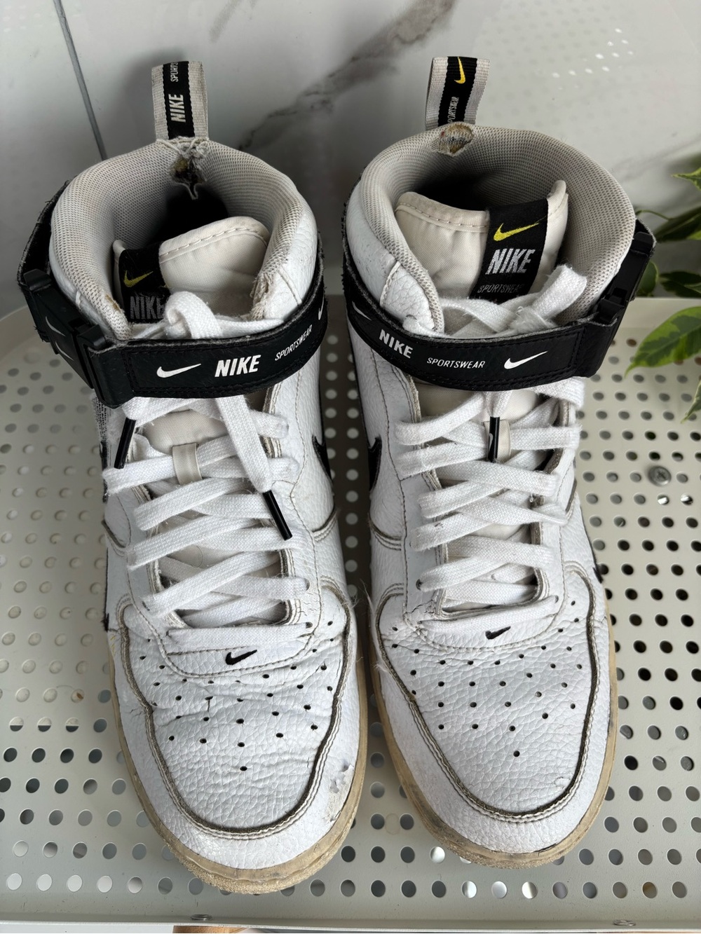 Nike Air Force 1 Mid '07 LV8 White Black Men's Size 10 Worn In Streetwear